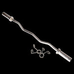 Chrome Olympic Curl Bar Barbell Heavy Duty EZ with Spring Collars V63-770285