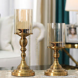 SOGA 42cm Gold Nordic Deluxe Candlestick Candle Holder Stand Pillar Glass /Iron CANDLESTICK3452