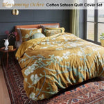 Bedding House Blossoming Ochre Cotton Sateen Quilt Cover Set Queen V442-HIN-QUILTCS-BLOSSOMING-OCHRE-QS