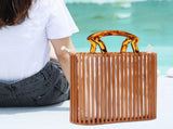 Fashion Handwoven Bamboo Handbag Summer Beach Bags Tote for Holiday Travel Shopping V1294-YM0901-3117200087711