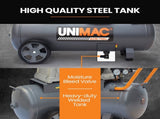 Unimac 70L 2.2kW Commercial Air Compressor, 280L/min 116PSI, Brushless Motor, Certified Tank, Long V219-TOLACMUM07BA