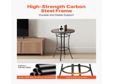 Outdoor Round Bar Table, 60 cm Counter Bar Height Bistro Table, Patio Dining Tables with V952-HXZCLTJBZYX2Z6Y3K001V0