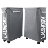 Foldable Laundry Basket Waterproof Dirty Clothes Organizer Storage Bag with Wheels V1294-YM0901-3117200071911