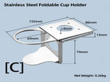 Versatile Stainless Steel Holder for RV Yacht Marine Boat Truck Home Use, Foldable Single Double V1341-ZY-9WEJEV52-C