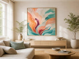 Tidal Bloom Floating Frame Canvas Wall Art - Portrait - 40W x 50H cm - Black V767-PP-TB-4050-FB