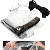 Waterproof Clear PVC Tarpaulin Overlay Panel Roof with Eyelets and Rope 2 x 3m V1237-ZY-203-0824