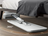 Microfiber Flat Mop Hand Wash Free Long Handle Large Flat Mop Dry Wet Use Floor Cleaning Tool White V1294-YM0715-3117220076214