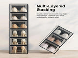 CARLA HOME 12-Pack Clear Shoe Storage Boxes - Stackable - Black - Shoe Box Storage V178-36399