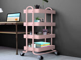 Levede 4 Tiers Kitchen Trolley Cart Pink HO0576-4-PK