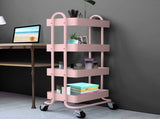 Levede 4 Tiers Kitchen Trolley Cart Pink HO0576-4-PK_NZ