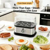 Multifunctional Electric Egg Cooker Holds 6 Eggs, Timer Control, Soft to Firm Doneness, Quick V1232-ZDQ-001