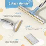 Pet Hair Removal Tool Set - Multi-Purpose Sweeper with Scraper and Handheld Fur Remover Grey V888-ELOSUNG10440