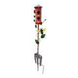 Colourful Birdhouse Stake w Gardenfork 91cm V637-74159BRD
