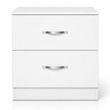 Levede Bedside Table Side Table 2 Drawers Storage Nightstand Bedroom Cabinet NI1079-WH-AU