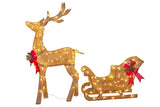 Christabelle Large Christmas Sleigh Reindeer with LED Lights Indoor Outdoor Front Lawn Yard Dec 112_MHA409