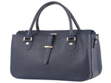 Morrissey Italian Womens Structured Leather Handbag Ladies Bag - Navy V563-MO-3159-NAVY