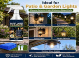 Outdoor Lantern and Garden Light Cleaner Spray, Patio Light Cleaner, Gentle Stain Removal & V1369-AZ3-W-08112