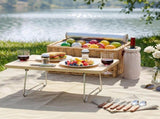 Alfresco 2 Person Insulated Picnic Basket Set with Foldable Wood Table Mat PC-TB-2P-REC