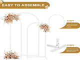 Fin Set Of 3 Wedding Arch Balloon Frame Metal Arch Backdrop Stand Birthday Party V767-HQ-XJ1348-V1