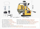 Magnetic Drill, 1400W Motor 2 in Boring Diameter, 2922 lbf Portable Electric Mag Drill Press, 0-750 V952-CLZJPDJ50MMM8SYP4V3