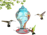 Colorful Painting Glass Bird Feeder Garden Courtyard Outdoor Hummingbirds Water Feeding ToolT2 V1294-YM0901-3111200116712