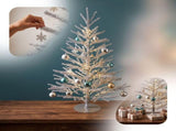 Shiny Metallic Mini Christmas Tree, Slim Pencil Artificial Tabletop Tree, Customizable Branches, V1192-AZ-W-24648