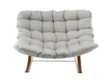 Gardeon Outdoor Rocking Chair Furniture Papasan Recliner Garden Patio Lounge Setting White ODF-ROCK-ST-WH