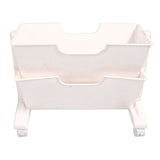 Double Layer Movable Deskside Bookshelf Removable Small Bookcase Dormitory Organize Trolley Shelf V1294-YM0706-3116230011411