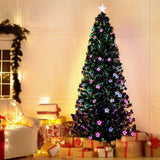 Jingle Jollys 2.1m Christmas Tree Optic Fibre LED Xmas tree Multi Colour XM-TR-LED-7F-GR