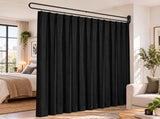 Artiss Room Divider Wall Mounted Hanging Curtain Partition Screen Black 200x220cm RD-D-200M-BK