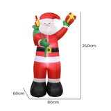 Santaco Inflatable 2.4M Santa Claus LED Christmas Decor INFL1053