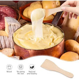 Mini Raclette Pan Set with Non-Stick Iron Trays 4 Wooden Spatulas for Cheese Melting, Parties V1189-LC-HW-00517