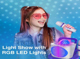 Laser Kids Disco Karaoke with Two Mics White V1031-SP-KKALWH-386