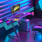 120cm New Arrive Computer Table Z Shaped Gaming Desk With RGB Led Lights Gaming Tables V255-BEISIJIE-K-Z-120