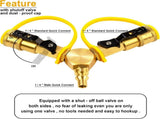 1/4" RV Quick Connect Y Splitter Adapter with Shutoff Valve for RV Trailer and Quick Connect V1258-DP02-C-276