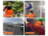 2L Orange Pressure Sprayer - PP Plastic Garden Watering Can with Adjustable Brass Nozzle, Hand Pump V888-ELOSUNG53583