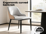 Artiss 4x Dining Chairs Hollow PU Leather Kitchen Lounge Cafe Accent Chair Grey DINC-K-1024-BGX4