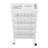 White Storage Organizer Shelf Removable Plastic Movable Bookshelf for Home Study Room 5 Layer V1294-YM0703-3112230036911