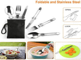 11PCS Orange Camping Cookware Set Lightweight Aluminium Camping Pots, Frying Pan, Kettle & V888-ELOSUNG54626