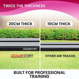Powertrain Airtrack 20cm Thick 7m x 1m Inflatable Gymnastics Tumbling Mat Air Track - Black IFM-0701-GYBK