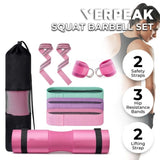 VERPEAK Barbell Squat Pad set,2 Safety Straps, 3 Hip Resistance Bands, 2 Lifting Strap, Barbell Pad V227-9300302024151