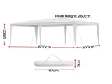 Instahut Gazebo 3x6m Wedding Party Marquee Tent Outdoor Event Camping Canopy Shade White GAZEBO-WED-T-FG-3X6-WH