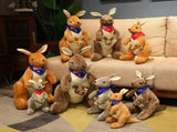 Kangaroo Stuffed Animal with Joey in Pouch & Australia Scarf - Soft Cuddly Plush Toy V1107-CS-DSGZQH-45