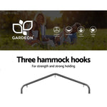 Gardeon Outdoor Hammock Chair with Stand Cotton Swing Relax Hanging 124CM Cream HM-CHAIR-SWING-CREAM-U