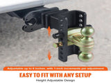 Adjustable Trailer Hitch, 15cm Drop & 11.43cm Rise Hitch Ball Mount with 6.35cm Receiver, Solid V952-SQTQJTCB25221G4VYV0