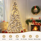 Jingle Jollys Christmas Tree 2.1m Flocking Pencil Tree LED Xmas 860 Tips White XM-TR-PENCIL-7FT-LED
