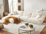 Artiss 3 Seater Modular Sofa Bed Sectional Boneless Couches for Living Room Corduroy Compressed Sofa SBED-K-CDY-4S-WH-ABC