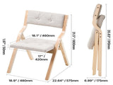 Wooden Folding Chairs with Cushion, Set of 2, Portable Foldable Cushion Chair with Wooden Frame, V952-MZHZZZDYXDFBPPPME001V0