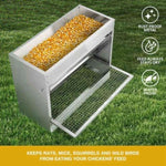 10kg Automatic Chook Chicken Feeder Poultry Auto Treadle Galvanised Metal Coop V238-SUPDZ-32677373771856