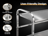 Cefito 2-Tier Stainless Steel Kitchen Trolley with Wheels 84x56x98cm SSKB-201S-2TWHEEL-33